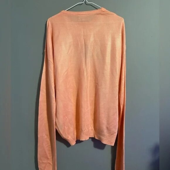 Como house Italy, size Large men’s Peach Argyle Sweater with extra long sleeves - Picture 2 of 6
